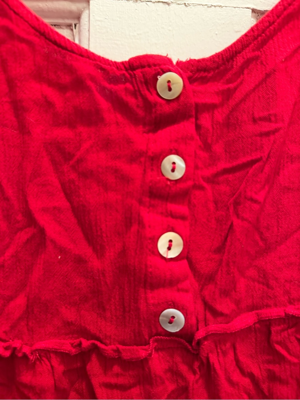 Planet Gold Red Ruffled Tank Top - Picture 2 of 5
